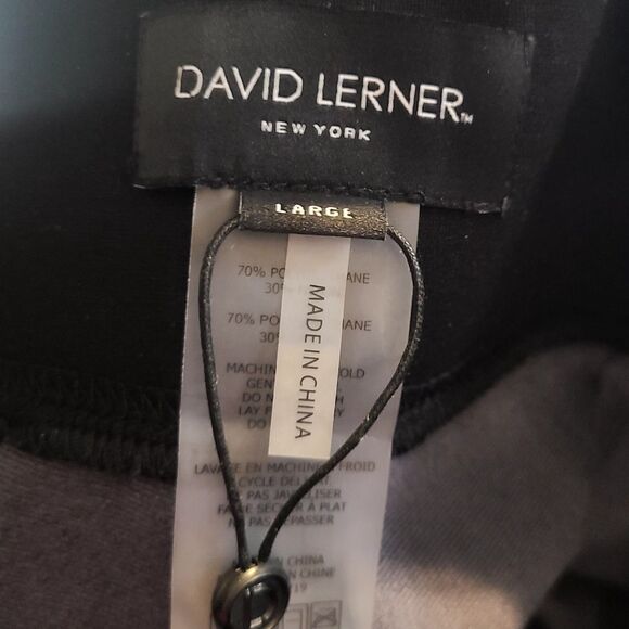 David Lerner NWOT Black Vegan Leather Hi-Rise Skinny Ankle Pants, Size L (12-14) - Picture 7 of 8